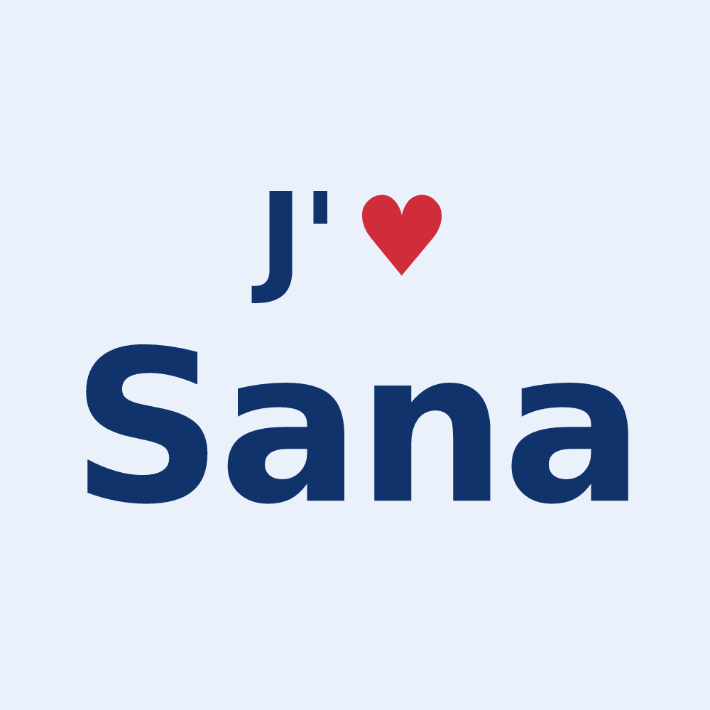 Sticker personnalisé Sana — design J'aime Sana