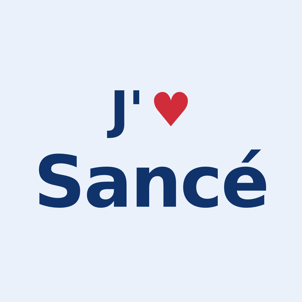 Sticker personnalisé Sancé — design J'aime Sancé