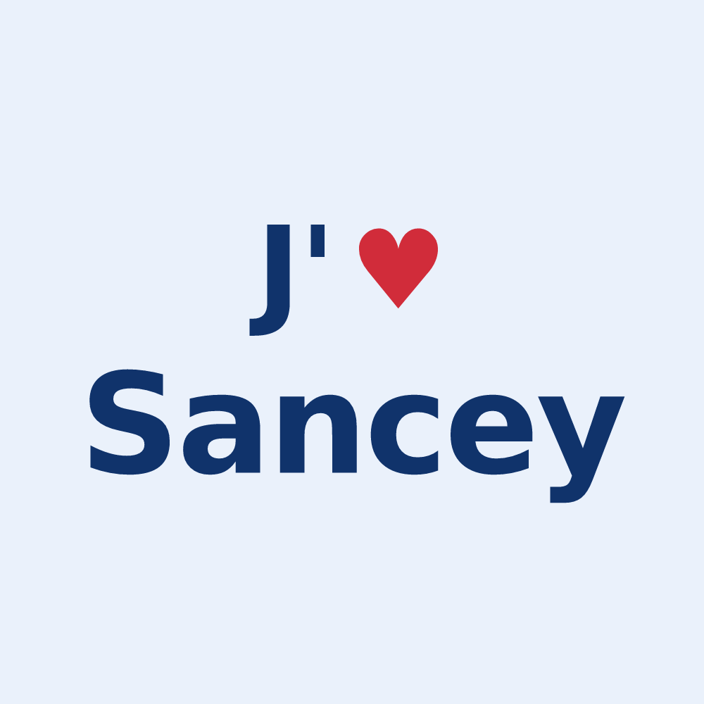 Sticker personnalisé Sancey — design J'aime Sancey