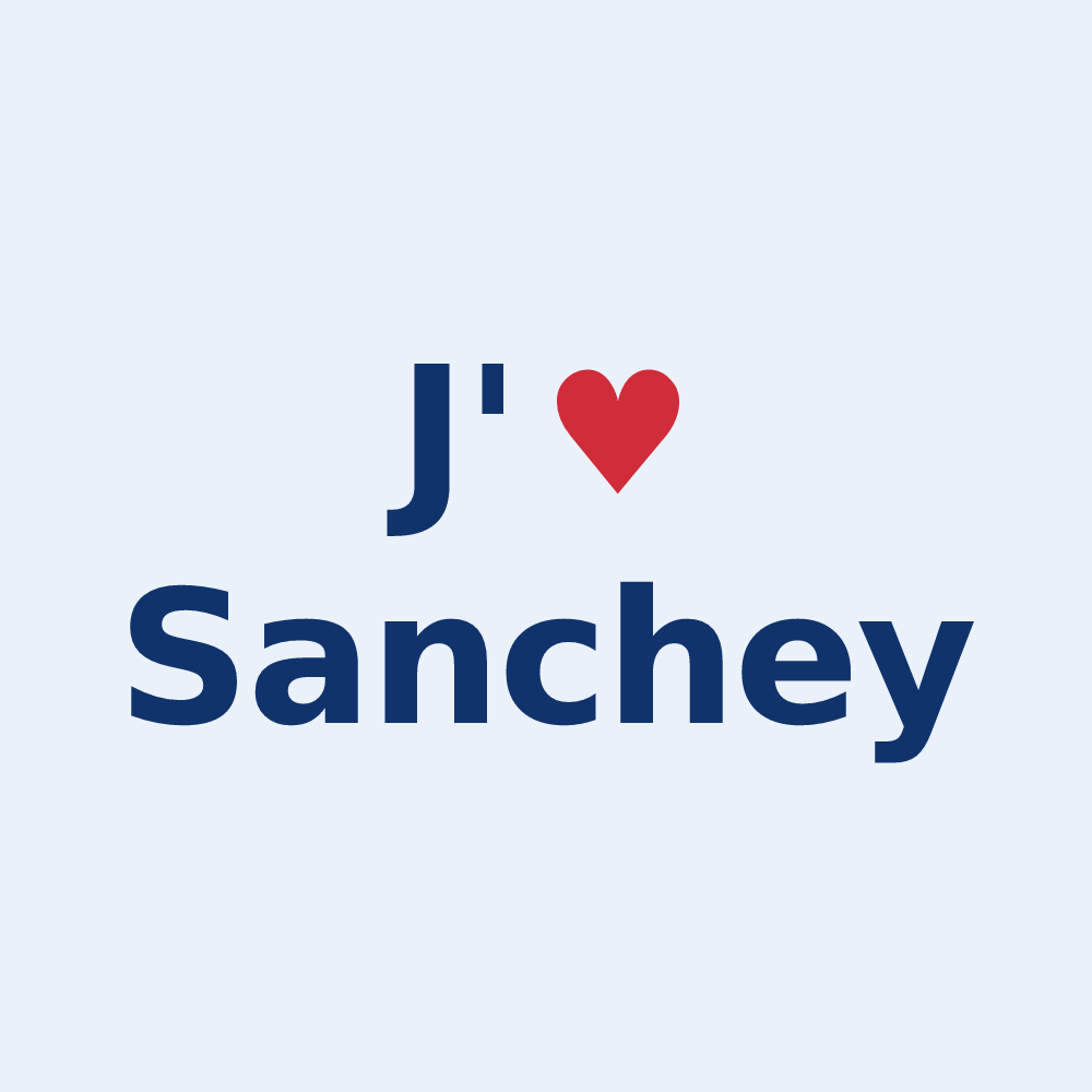 Sticker personnalisé Sanchey — design J'aime Sanchey