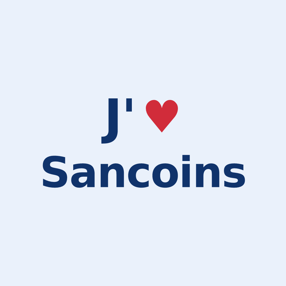 Sticker personnalisé Sancoins — design J'aime Sancoins