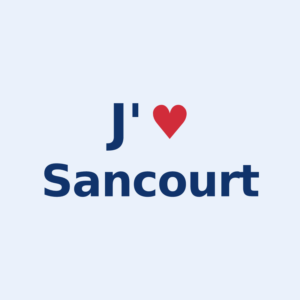 Sticker personnalisé Sancourt — design J'aime Sancourt