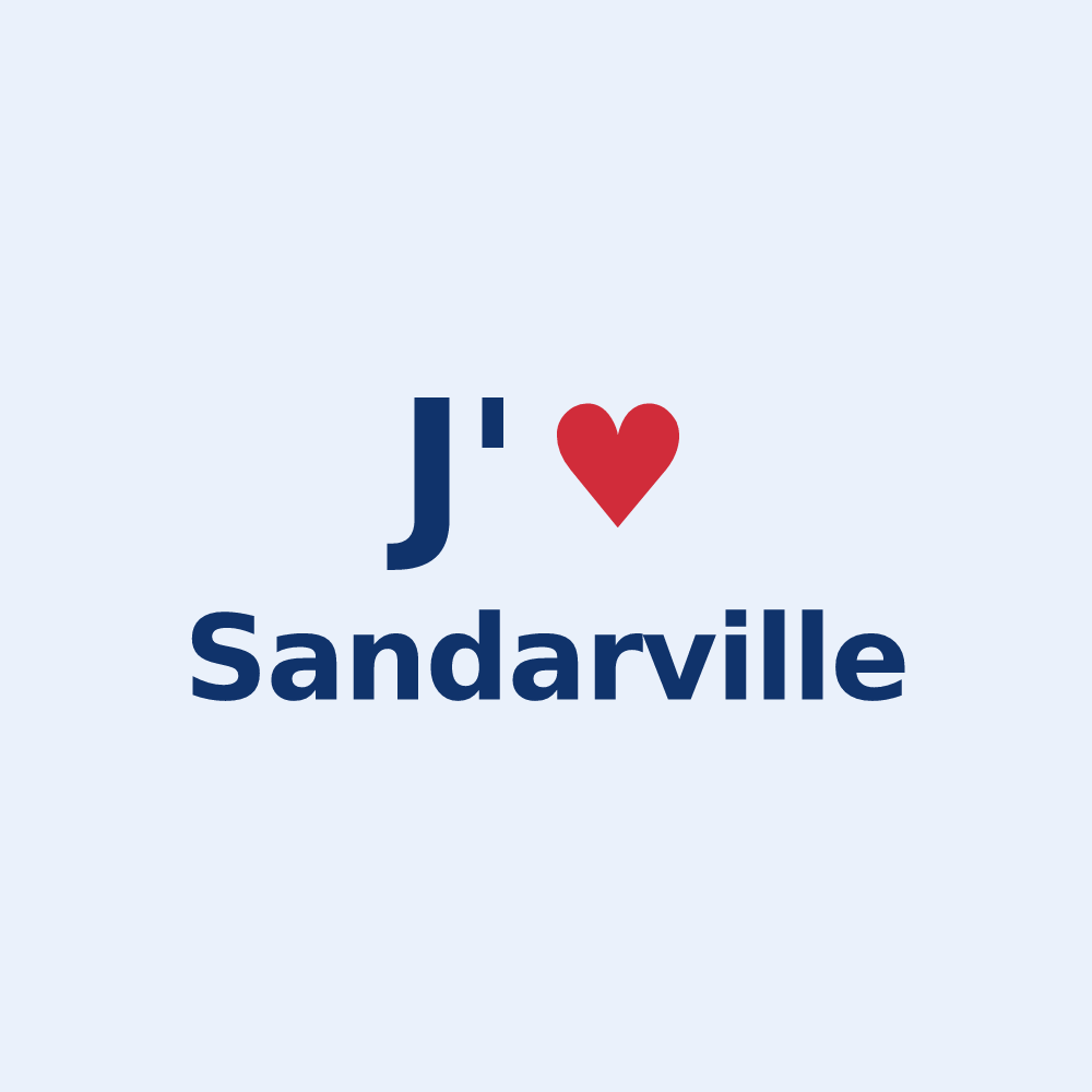 Sticker personnalisé Sandarville — design J'aime Sandarville