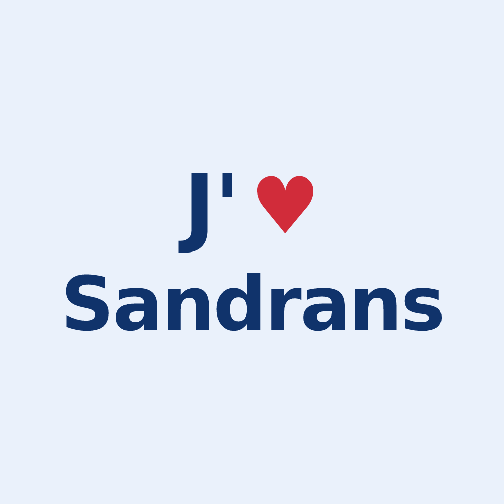 Sticker personnalisé Sandrans — design J'aime Sandrans