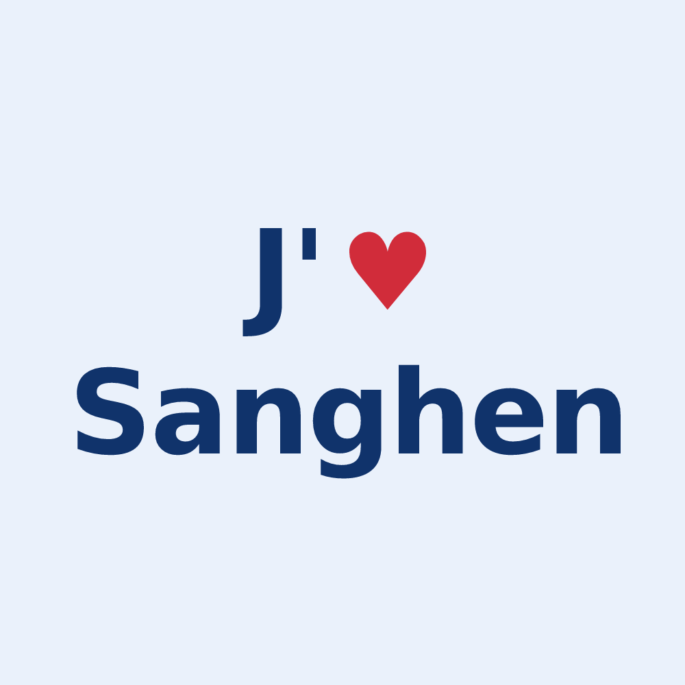 Sticker personnalisé Sanghen — design J'aime Sanghen