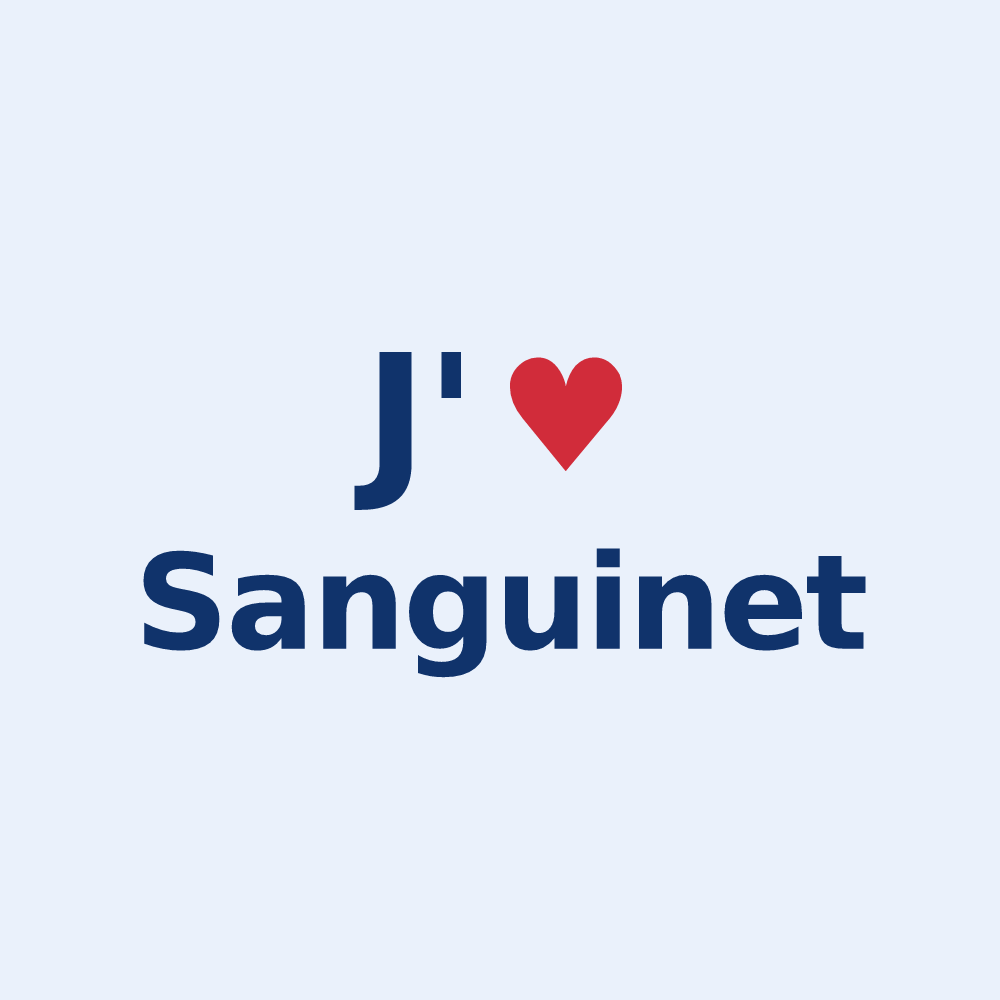 Sticker personnalisé Sanguinet — design J'aime Sanguinet