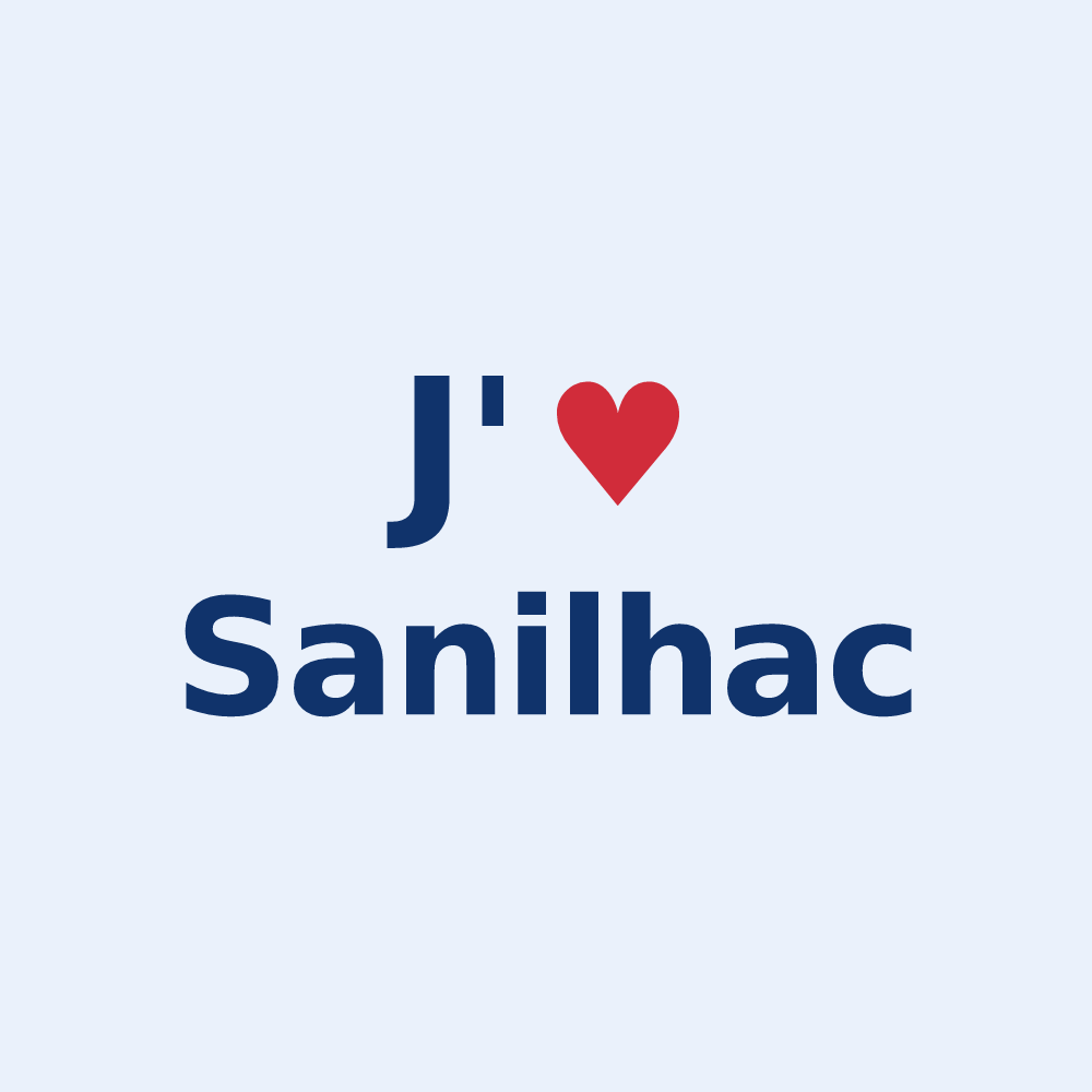 Sticker personnalisé Sanilhac — design J'aime Sanilhac