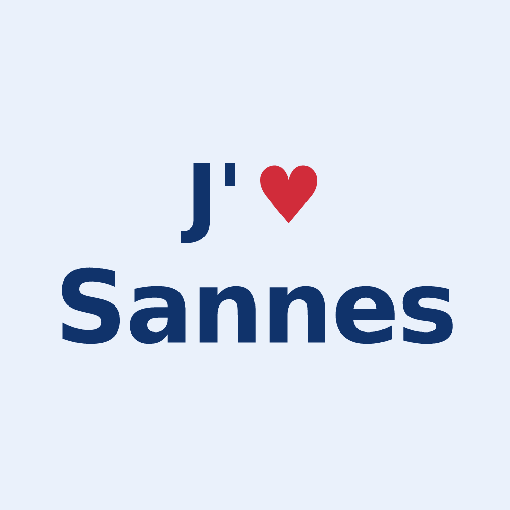Sticker personnalisé Sannes — design J'aime Sannes