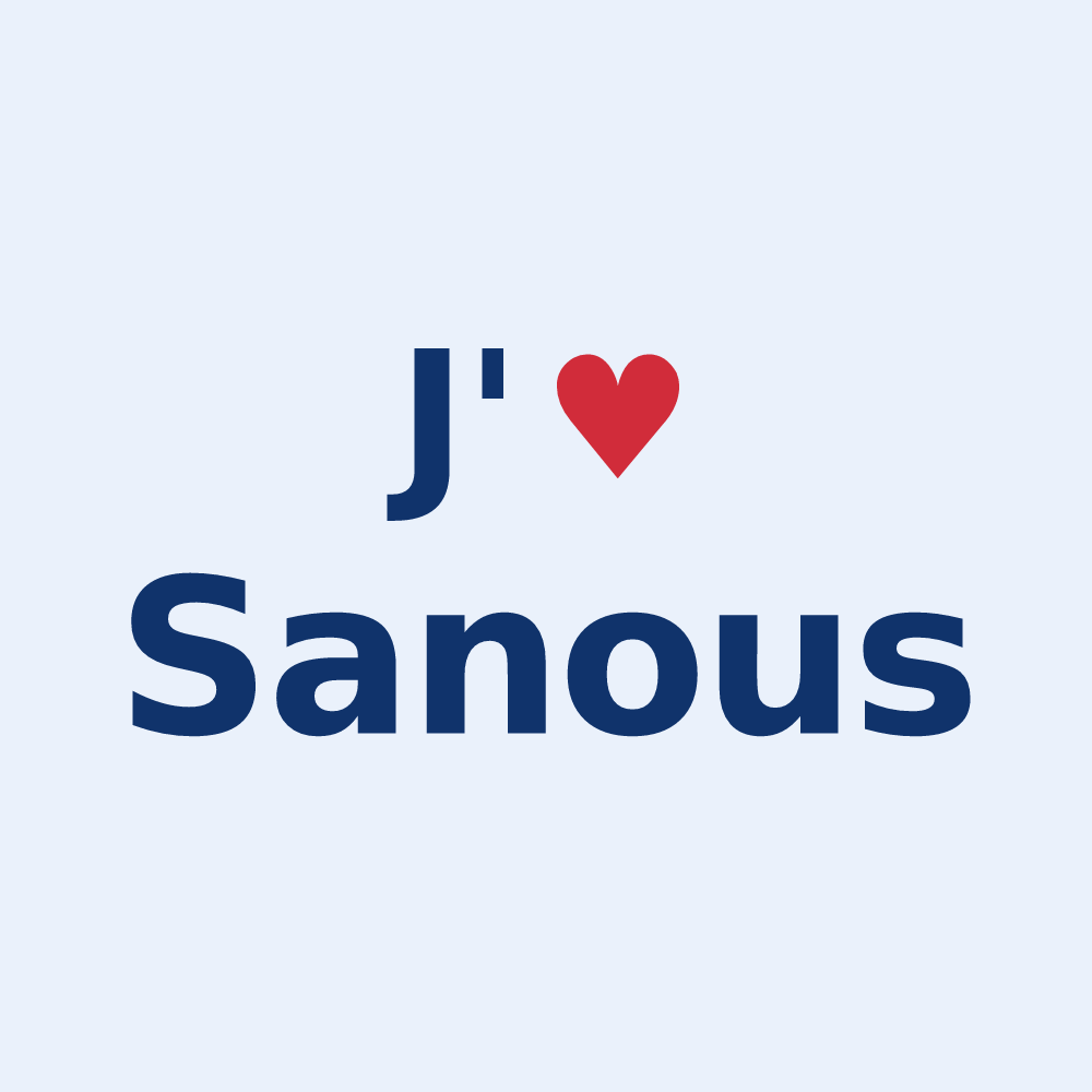 Sticker personnalisé Sanous — design J'aime Sanous