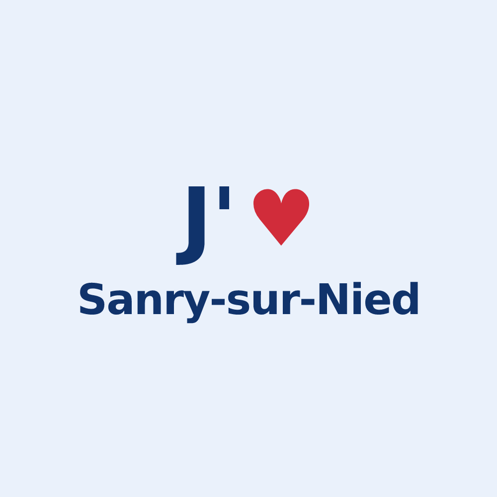 Sticker personnalisé Sanry-sur-Nied — design J'aime Sanry-sur-Nied