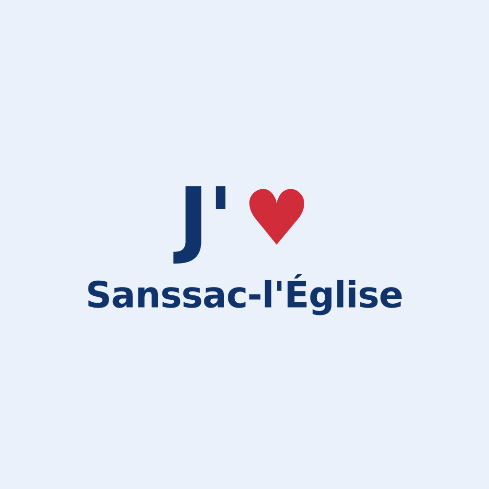 Sticker personnalisé Sanssac-l'Église — design J'aime Sanssac-l'Église