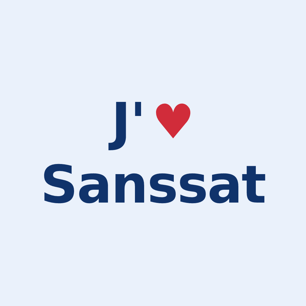 Sticker personnalisé Sanssat — design J'aime Sanssat
