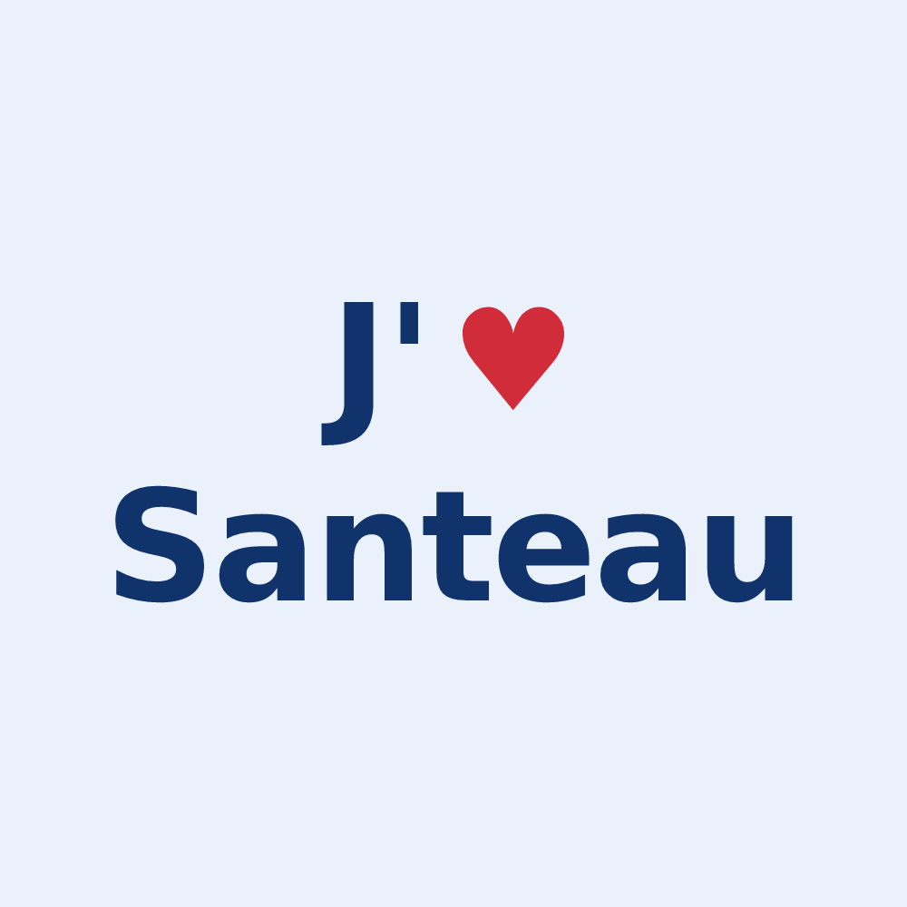 Sticker personnalisé Santeau — design J'aime Santeau