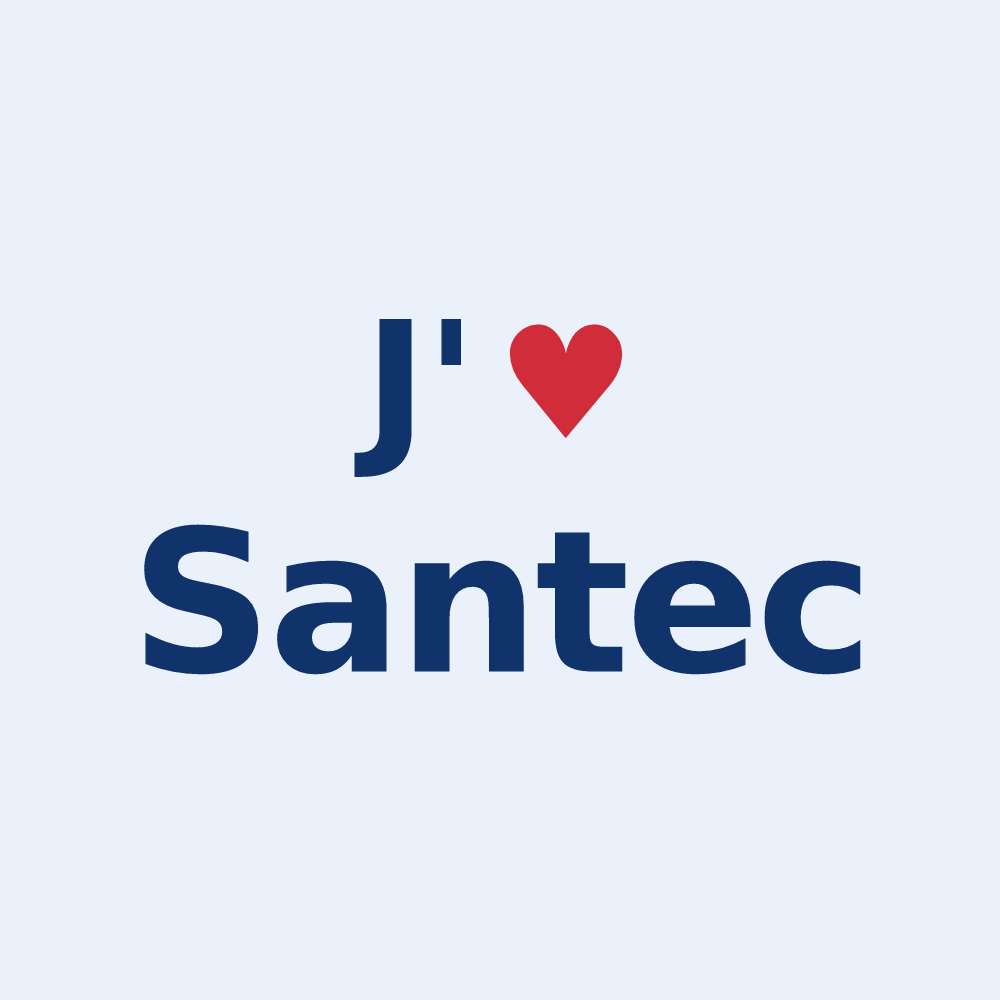 Sticker personnalisé Santec — design J'aime Santec