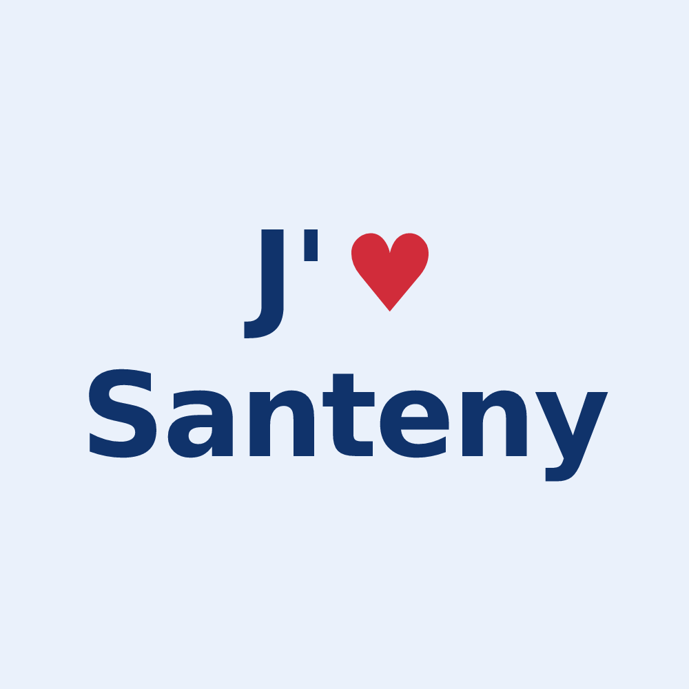 Sticker personnalisé Santeny — design J'aime Santeny