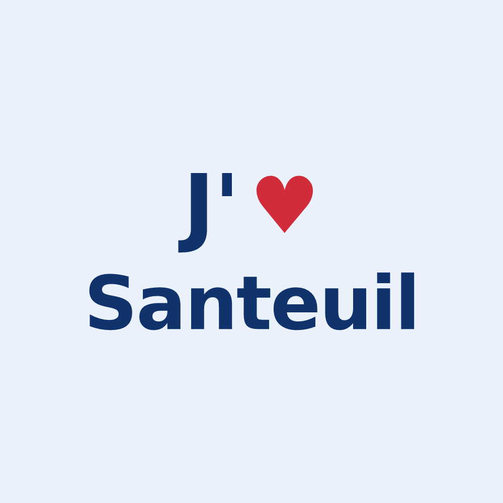 Sticker personnalisé Santeuil — design J'aime Santeuil