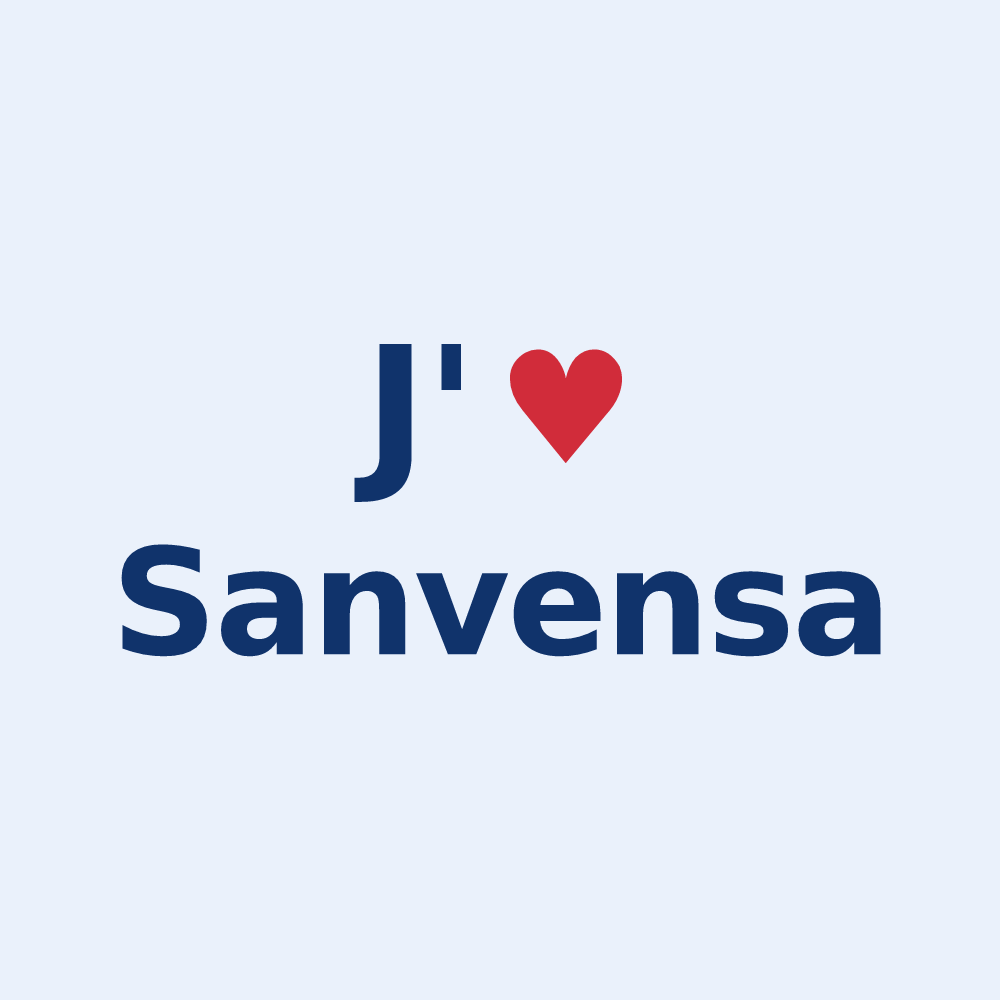 Sticker personnalisé Sanvensa — design J'aime Sanvensa