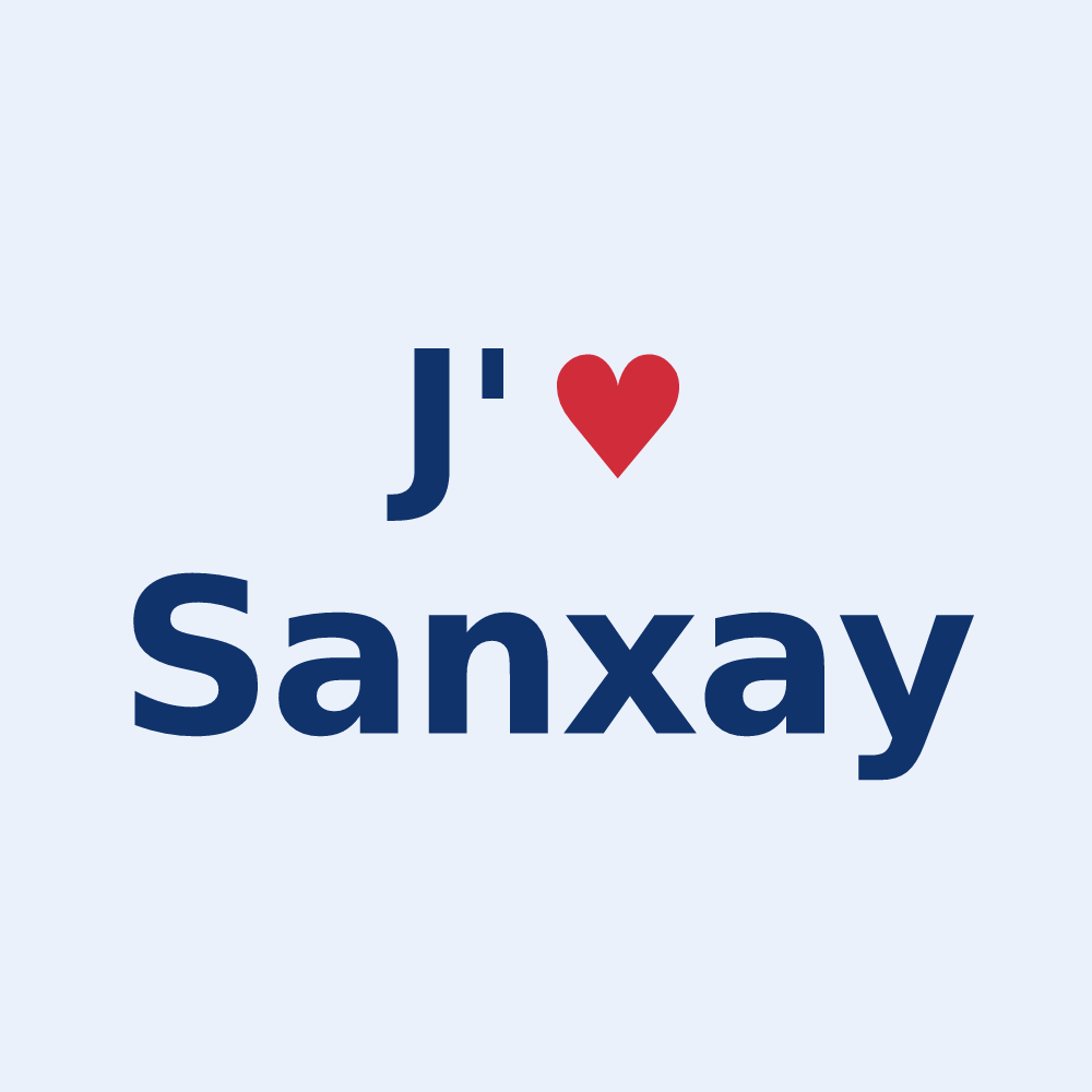 Sticker personnalisé Sanxay — design J'aime Sanxay