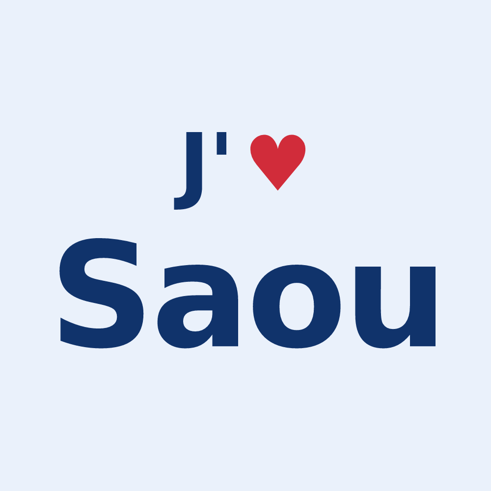 Sticker personnalisé Saou — design J'aime Saou