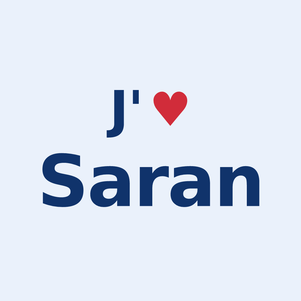 Sticker personnalisé Saran — design J'aime Saran