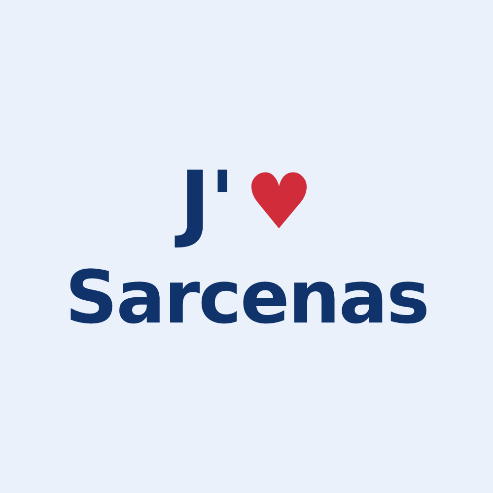 Sticker personnalisé Sarcenas — design J'aime Sarcenas