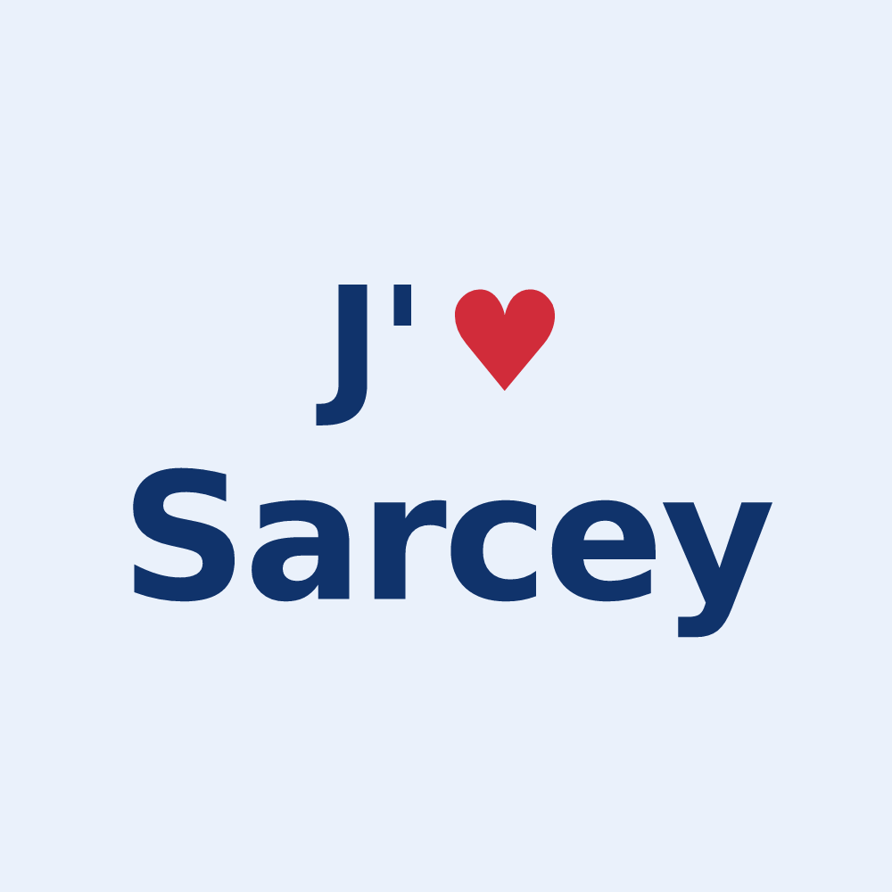 Sticker personnalisé Sarcey — design J'aime Sarcey
