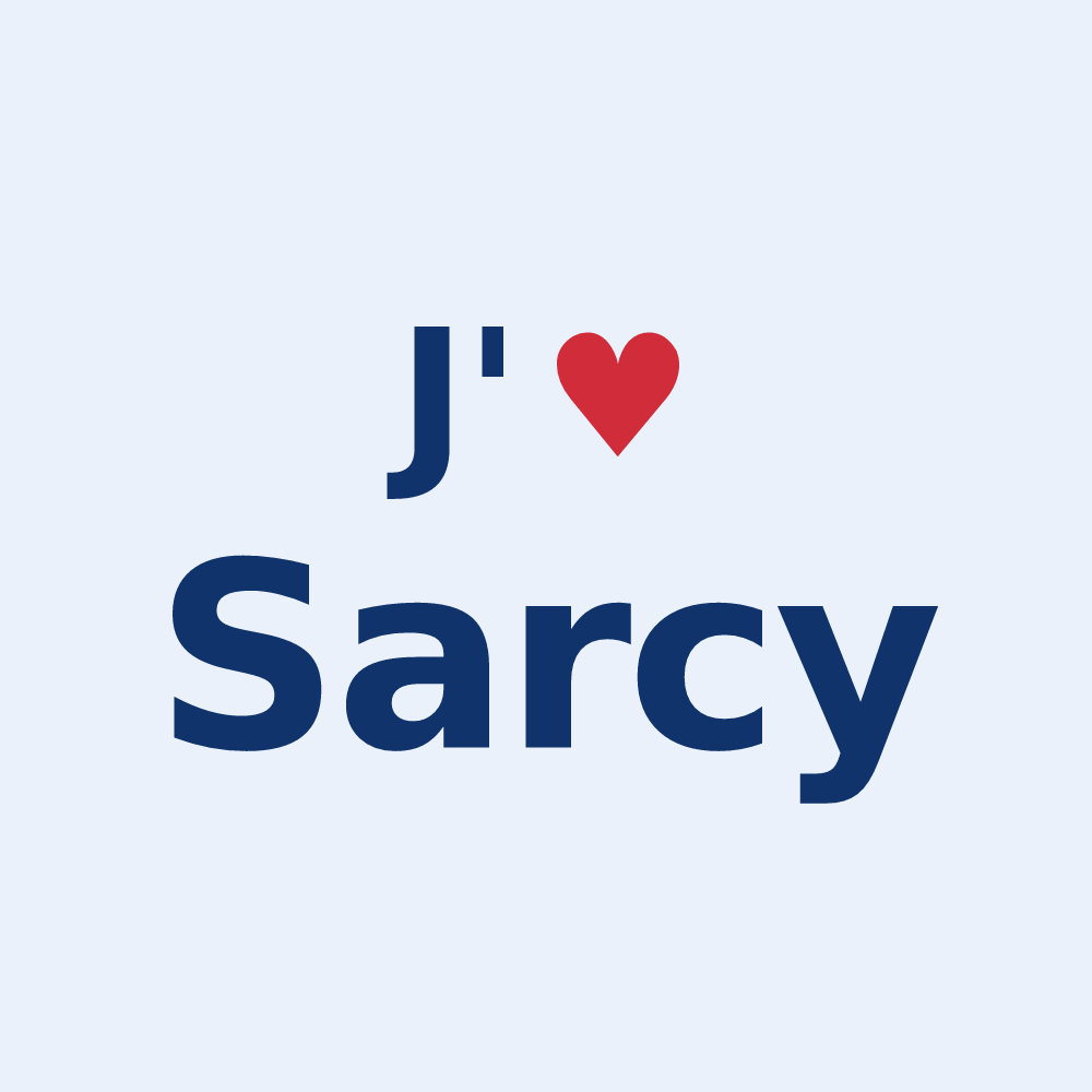 Sticker personnalisé Sarcy — design J'aime Sarcy