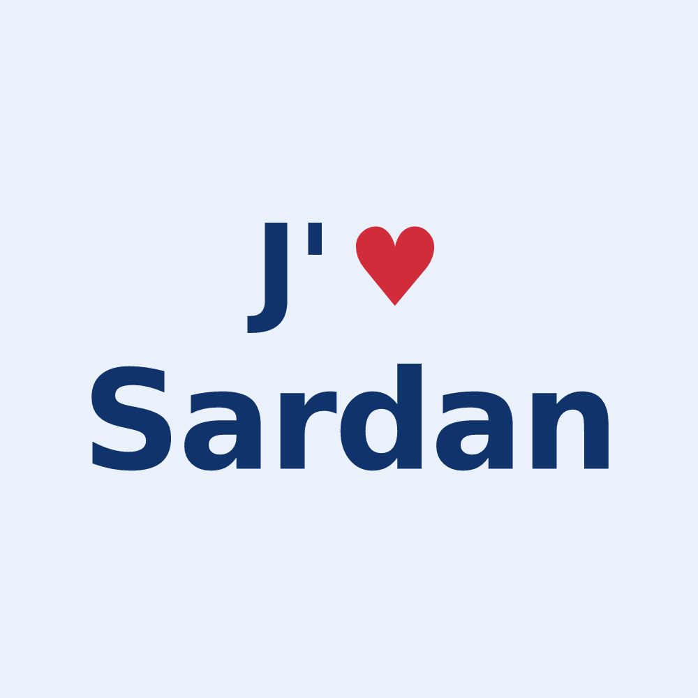 Sticker personnalisé Sardan — design J'aime Sardan