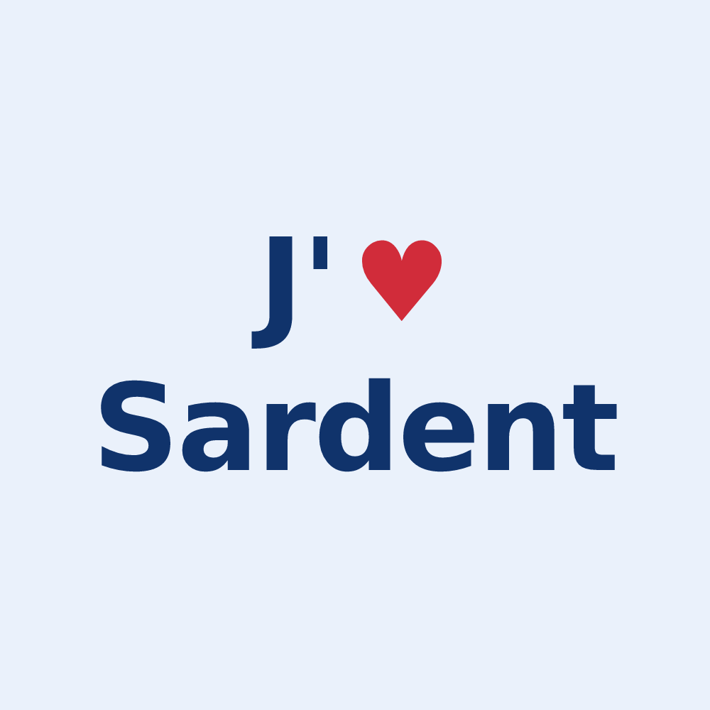 Sticker personnalisé Sardent — design J'aime Sardent