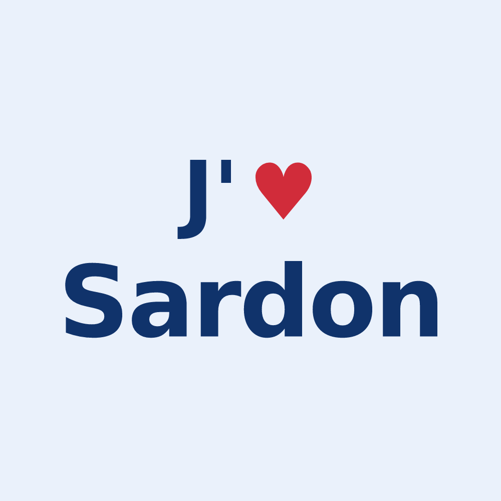 Sticker personnalisé Sardon — design J'aime Sardon