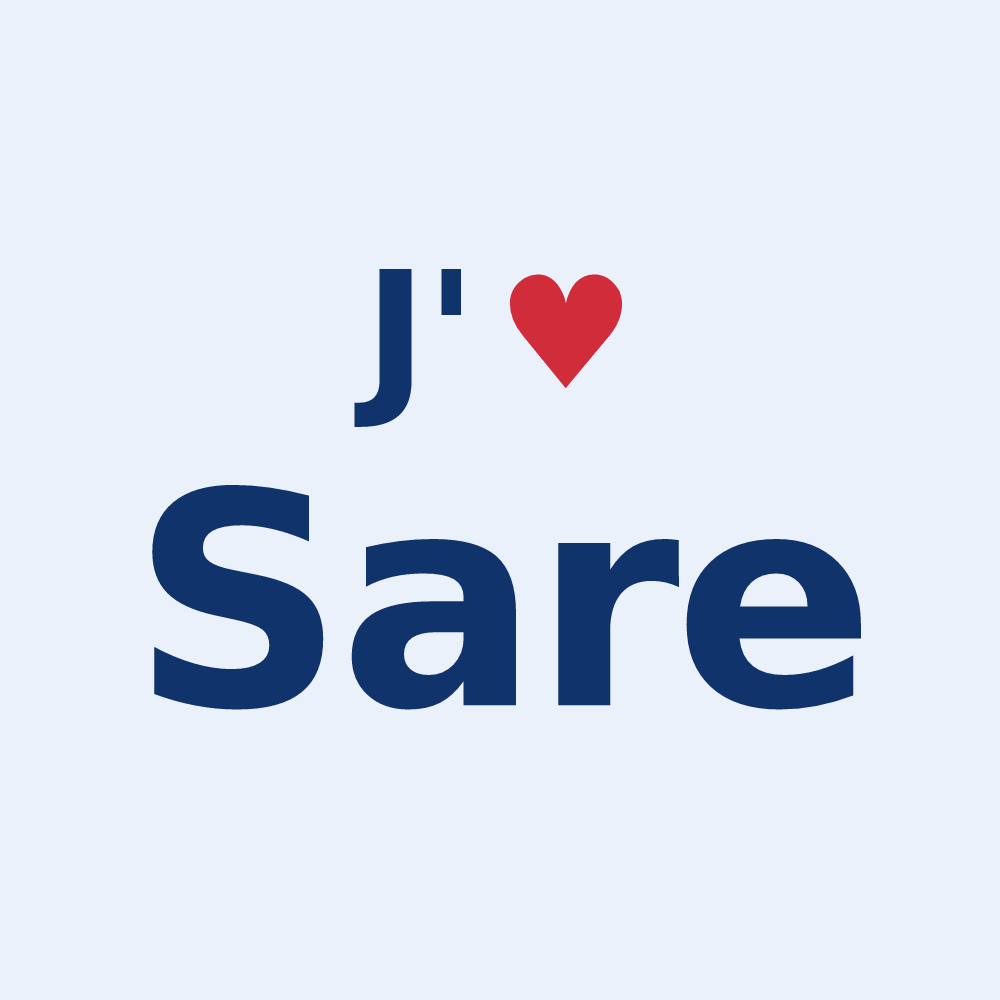 Sticker personnalisé Sare — design J'aime Sare
