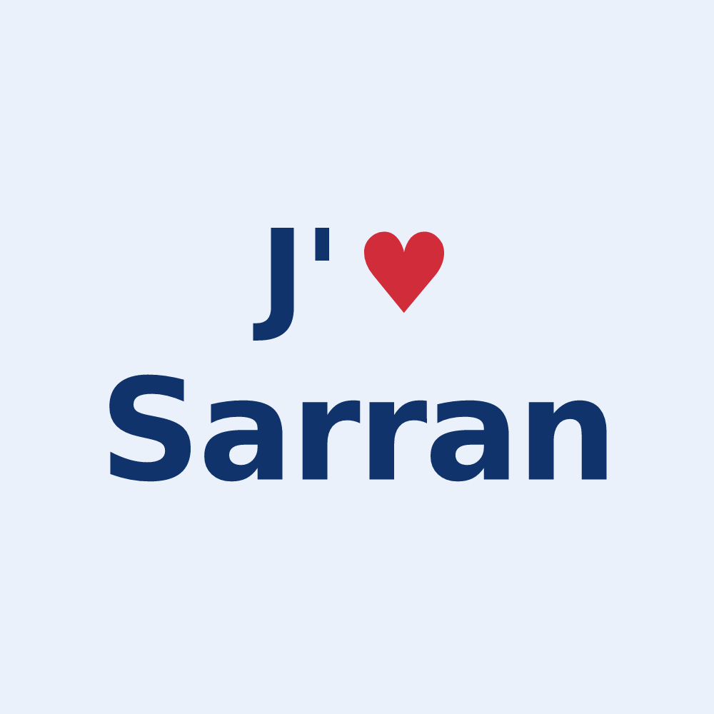 Sticker personnalisé Sarran — design J'aime Sarran