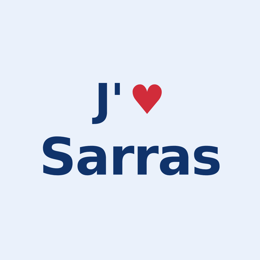 Sticker personnalisé Sarras — design J'aime Sarras