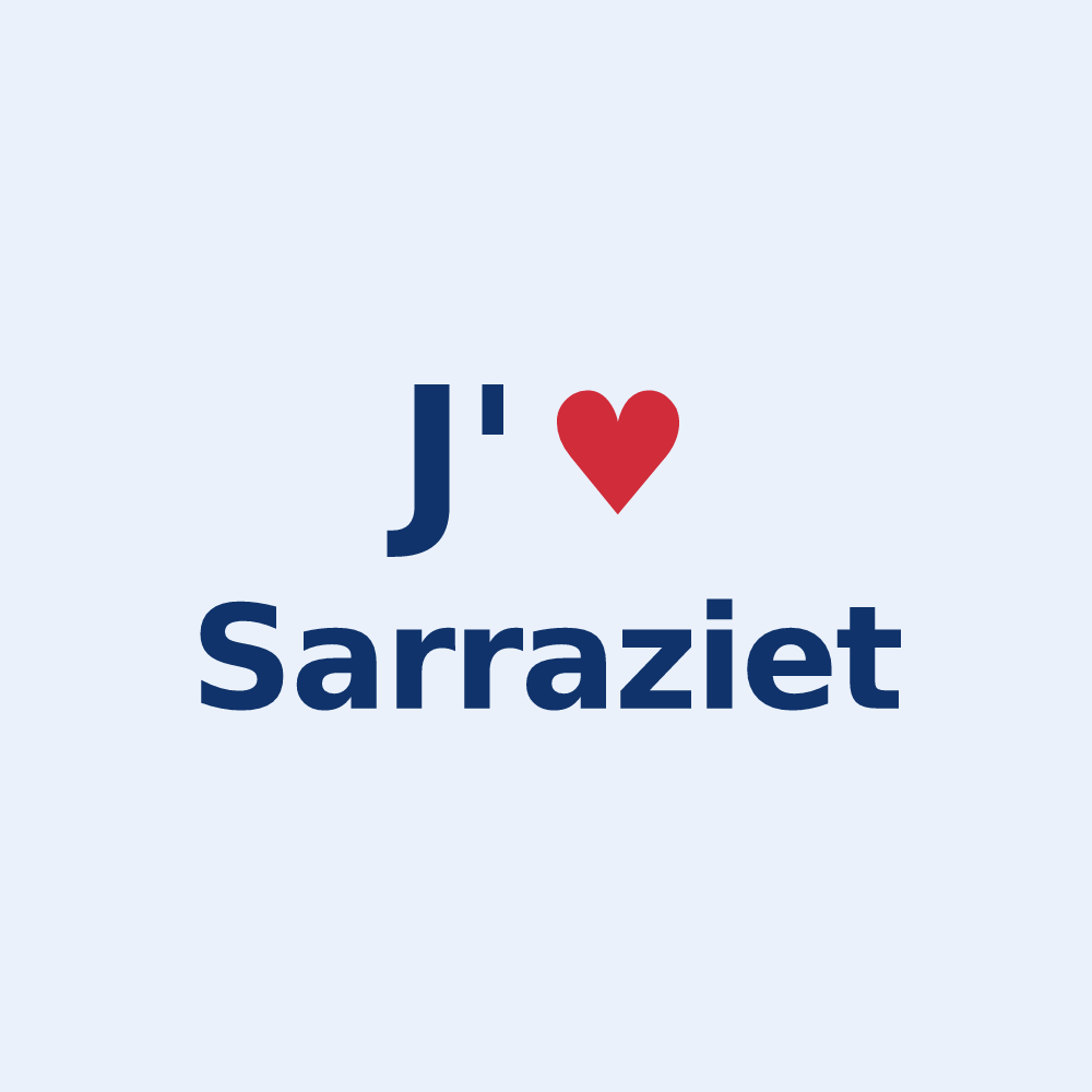 Sticker personnalisé Sarraziet — design J'aime Sarraziet