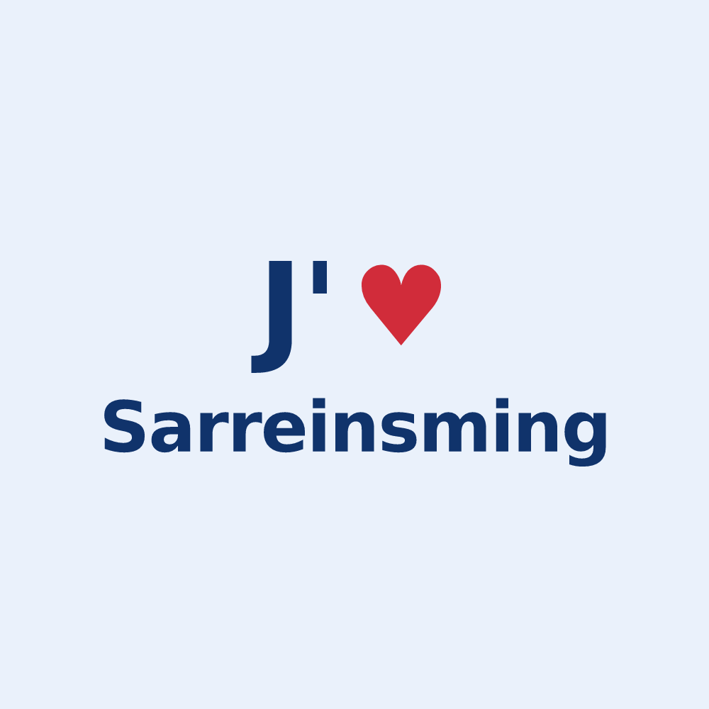 Sticker personnalisé Sarreinsming — design J'aime Sarreinsming