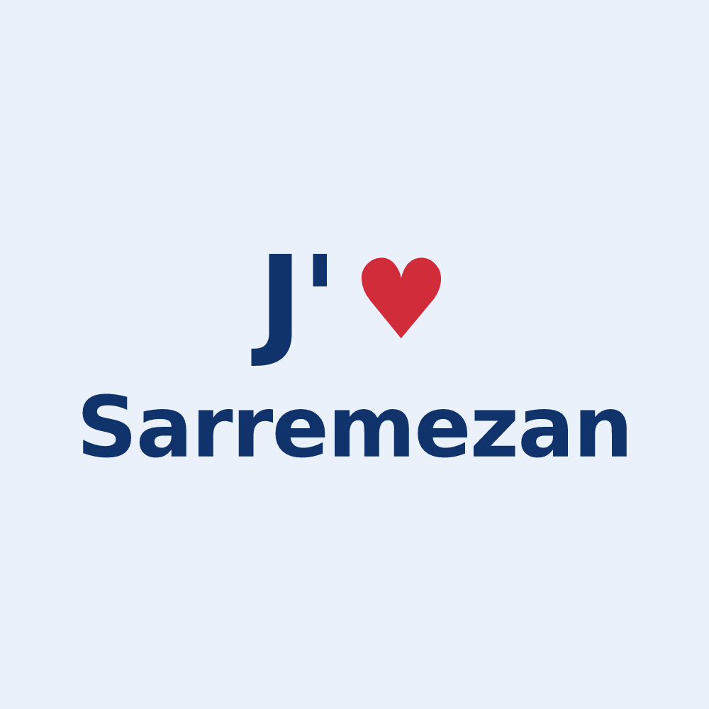 Sticker personnalisé Sarremezan — design J'aime Sarremezan