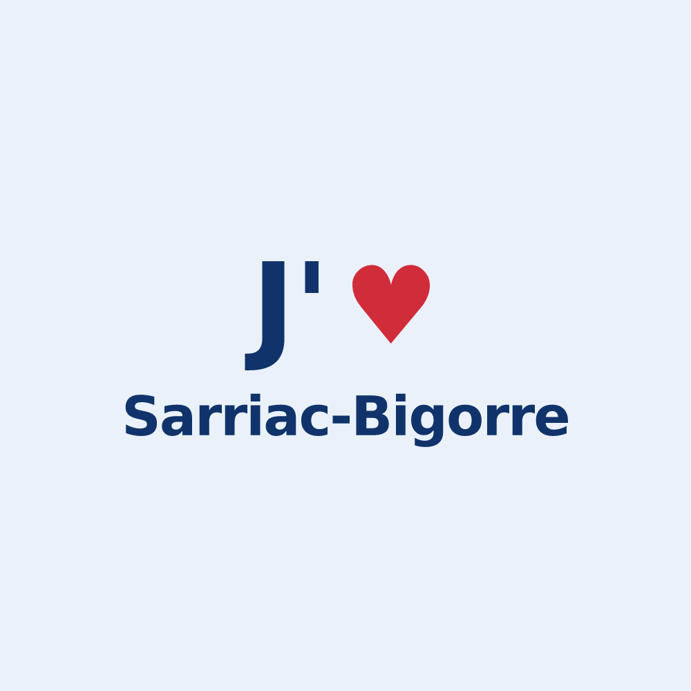 Sticker personnalisé Sarriac-Bigorre — design J'aime Sarriac-Bigorre