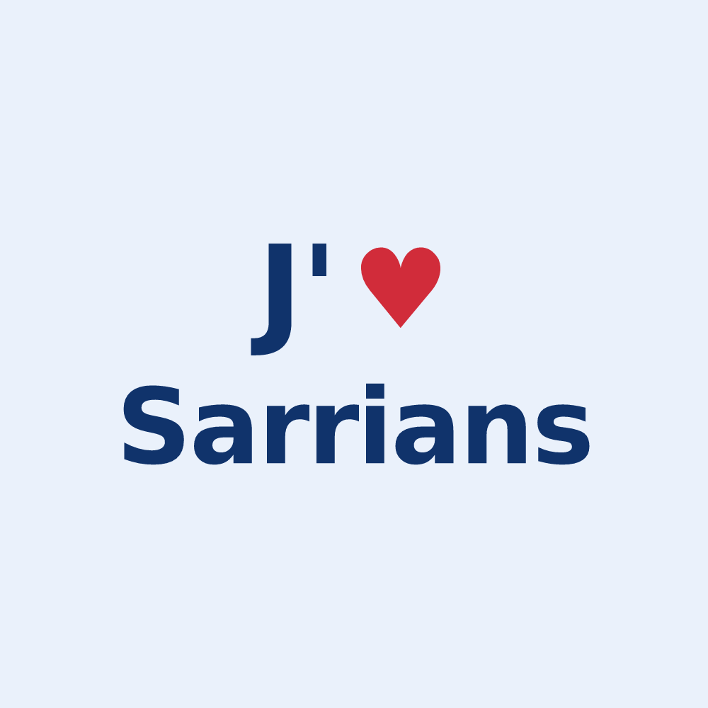 Sticker personnalisé Sarrians — design « J'aime Sarrians » imprimé sur le sticker