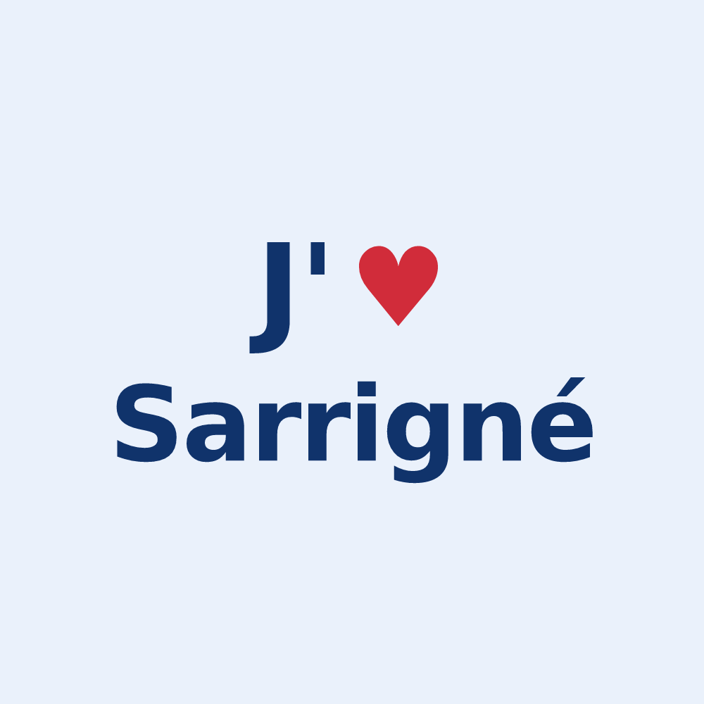 Sticker personnalisé Sarrigné — design J'aime Sarrigné
