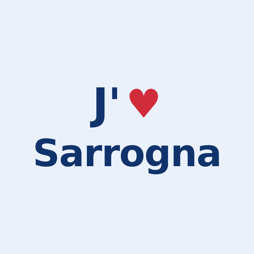 Sticker personnalisé Sarrogna — design J'aime Sarrogna
