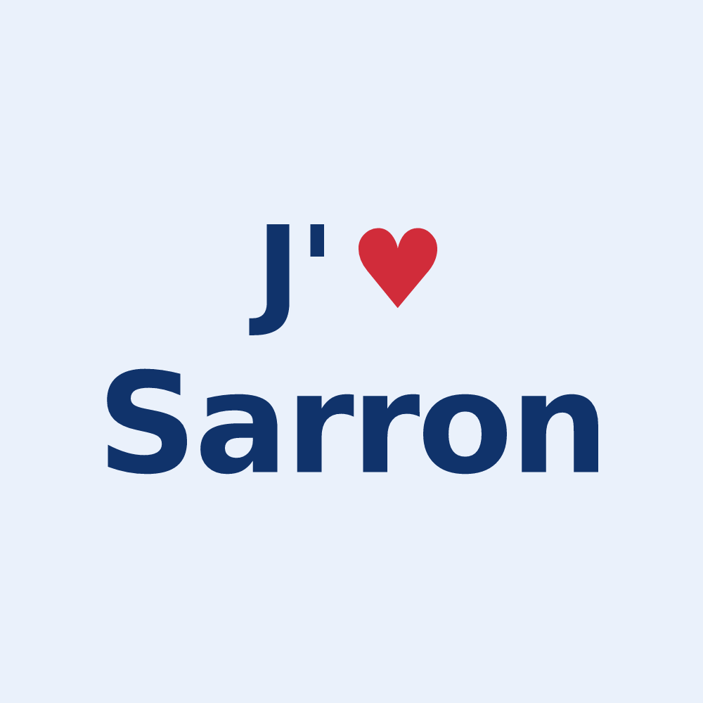 Sticker personnalisé Sarron — design J'aime Sarron