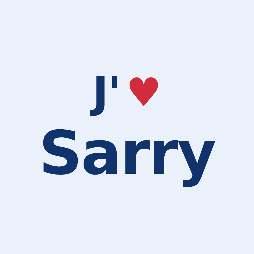 Sticker personnalisé Sarry — design J'aime Sarry