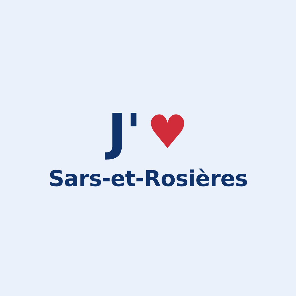 Sticker personnalisé Sars-et-Rosières — design J'aime Sars-et-Rosières