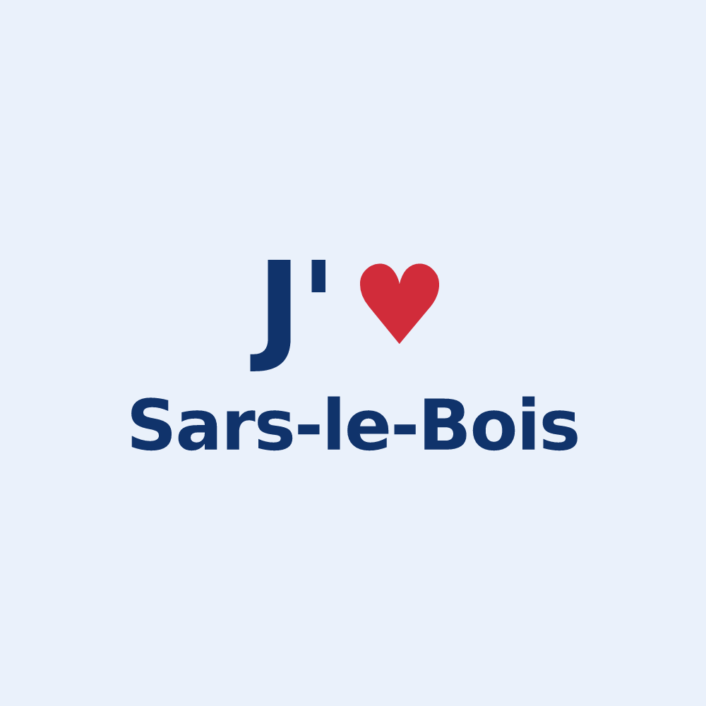 Sticker personnalisé Sars-le-Bois — design J'aime Sars-le-Bois