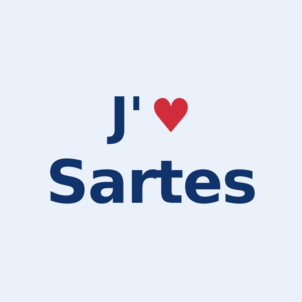 Sticker personnalisé Sartes — design J'aime Sartes