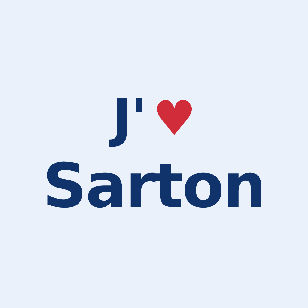 Sticker personnalisé Sarton — design J'aime Sarton