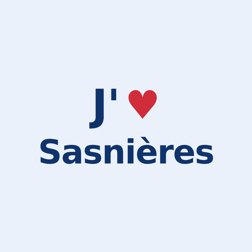 Sticker personnalisé Sasnières — design J'aime Sasnières