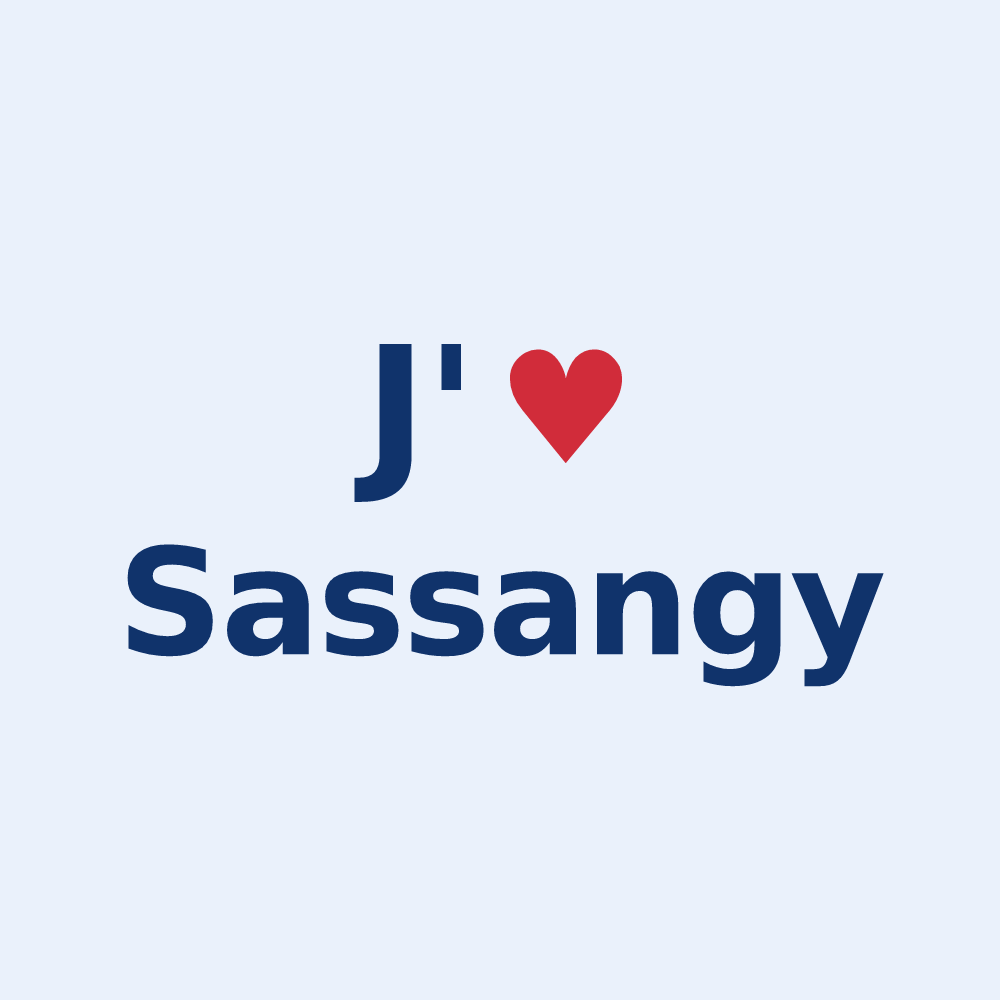 Sticker personnalisé Sassangy — design J'aime Sassangy