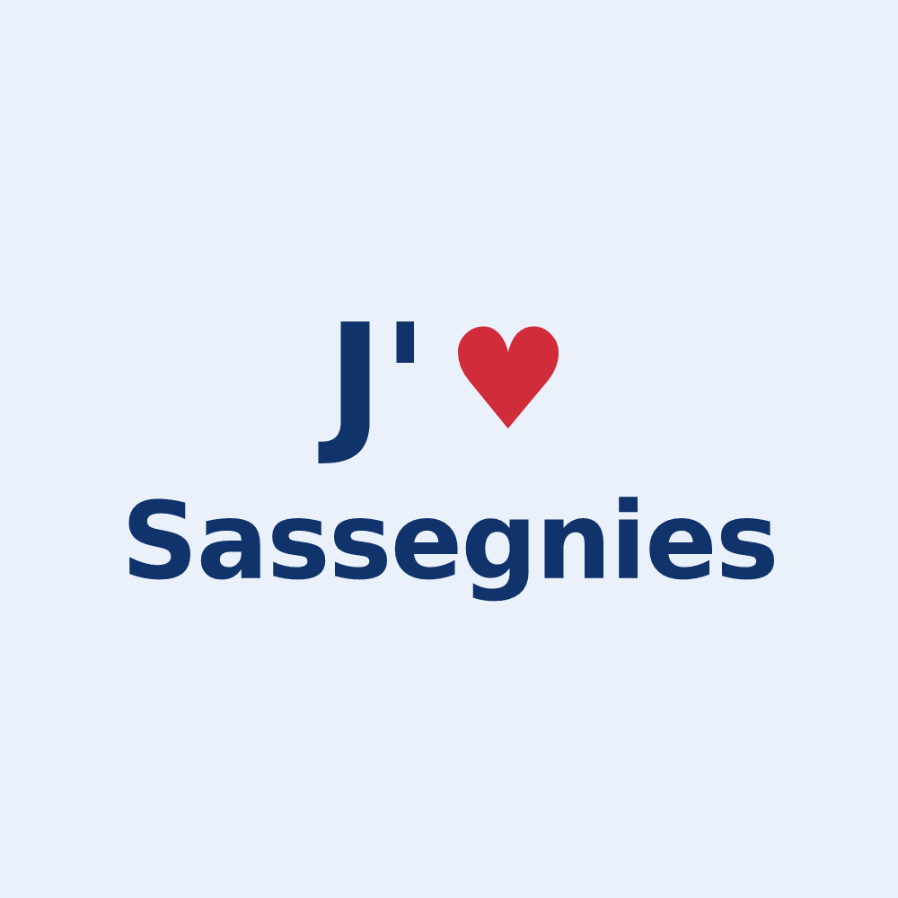 Sticker personnalisé Sassegnies — design J'aime Sassegnies