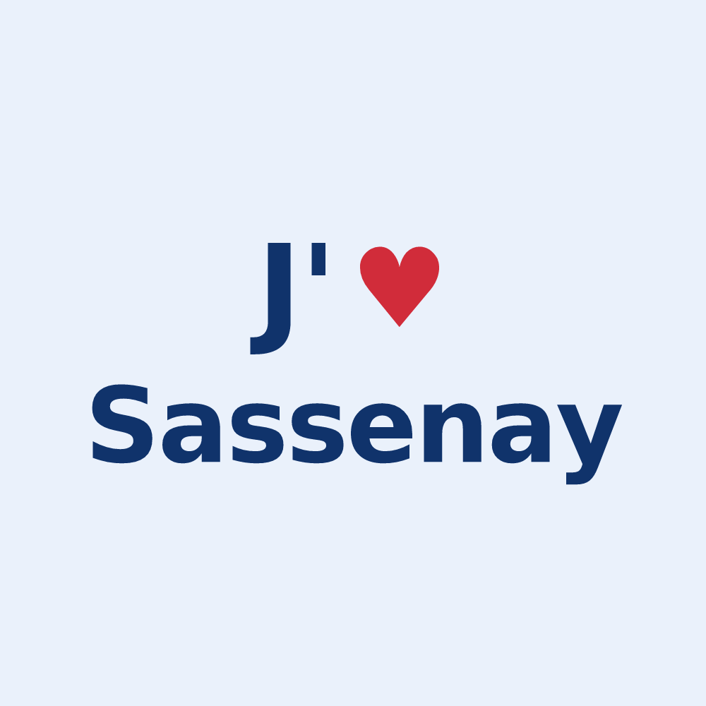 Sticker personnalisé Sassenay — design J'aime Sassenay